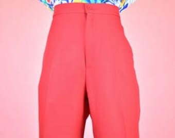 Vintage Red Bend Over High Rise Slack Pants