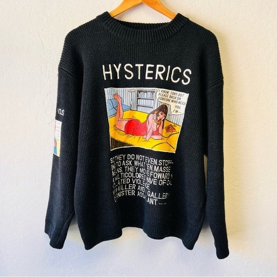 Hysteric Et Vous Vintage Rare Black Knit Comic Sw… - image 8