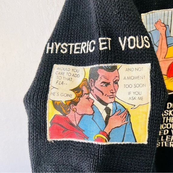 Hysteric Et Vous Vintage Rare Black Knit Comic Sw… - image 3