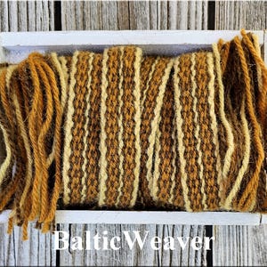 235 cm, 92 1/2 inch, wol - handgeweven inktweefgetouw, middeleeuwse riem, band, afwerking