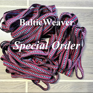 For Megan. Pattern #3, part 1, 2, 3 of 18 - Hand Woven Inkle Loom, Medieval Belt, Band, Trim - wool