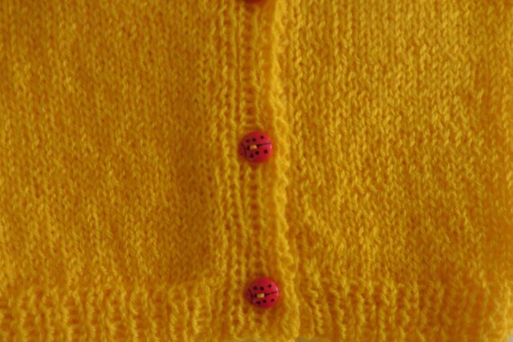 Bright Yellow Baby Sweater Cardigan 