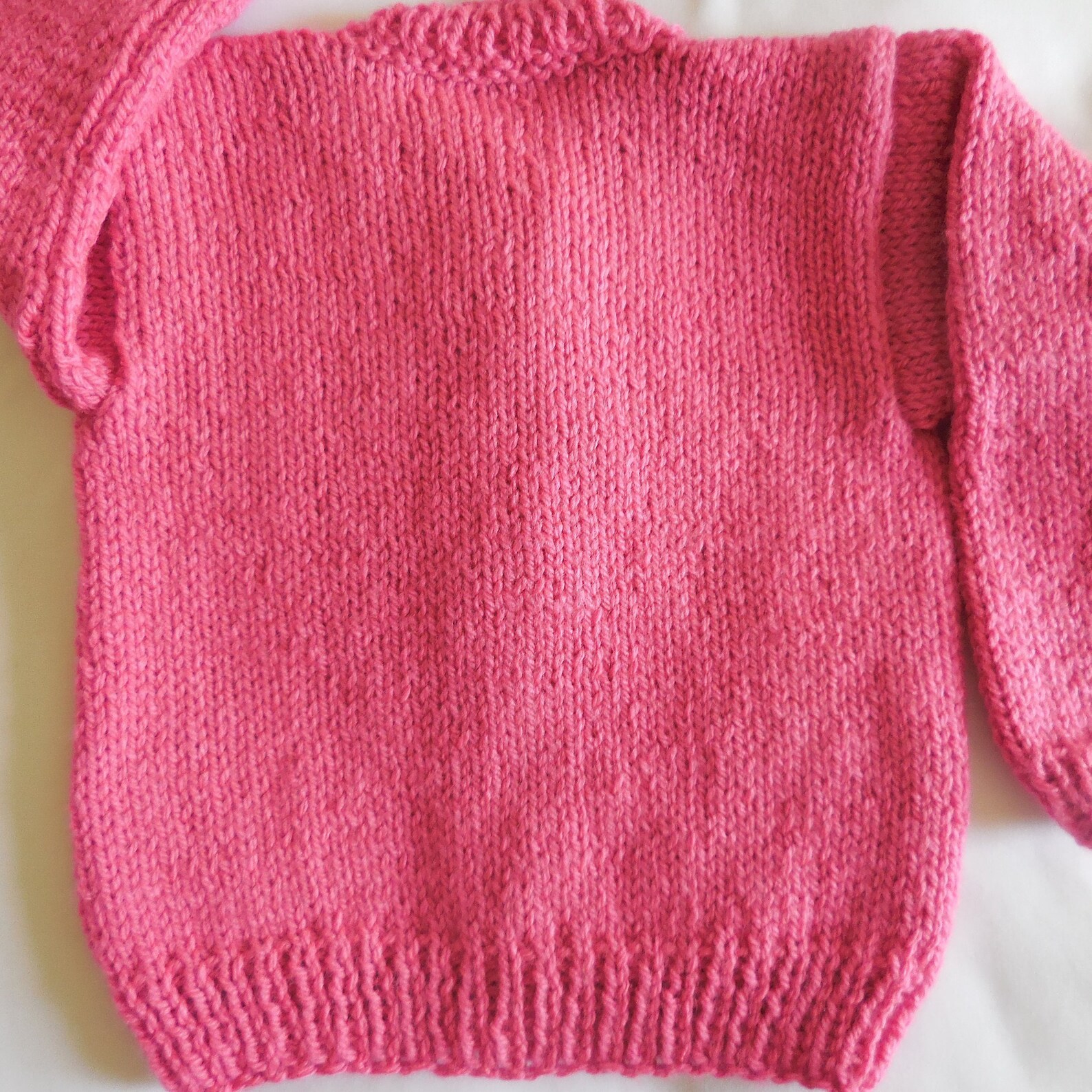 Handmade Knit Dark Pink Baby Cardigan Sweater With Girl - Etsy