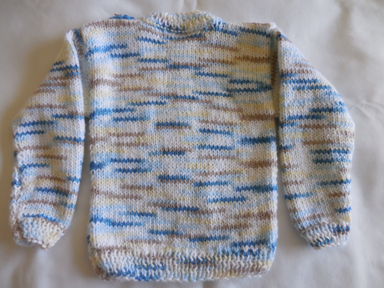 Handmade Knit Baby Sweater in Blue, Yellow, White, Navy and Beige ...
