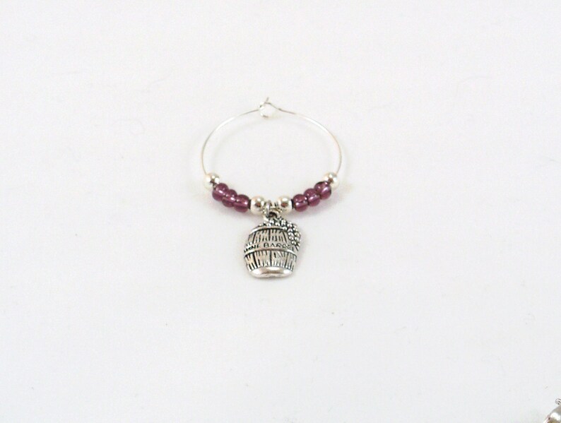 6 Piece Wine Glass Charms Wine themed