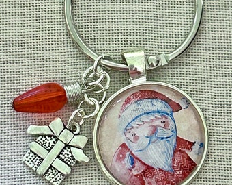 Santa Themed Thread Keep-Holiday Floss Ring