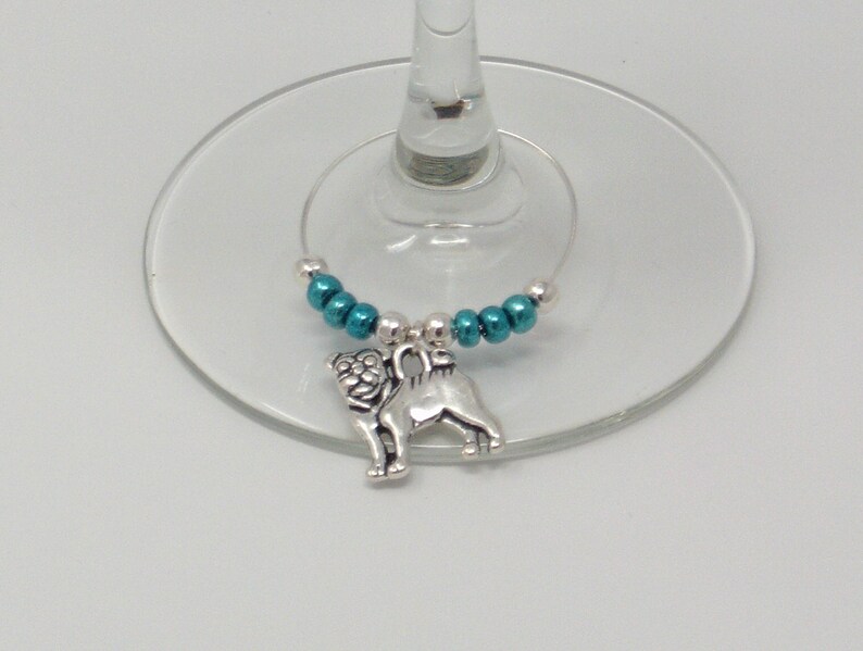 Pug Wine Charms Dog Wine Glass Markers Dog lover gift Etsy