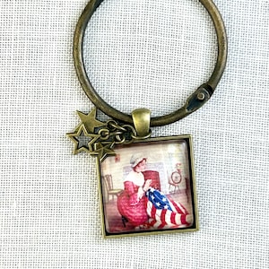 Patriotic Flag Sewing Thread Keep- Floss Ring