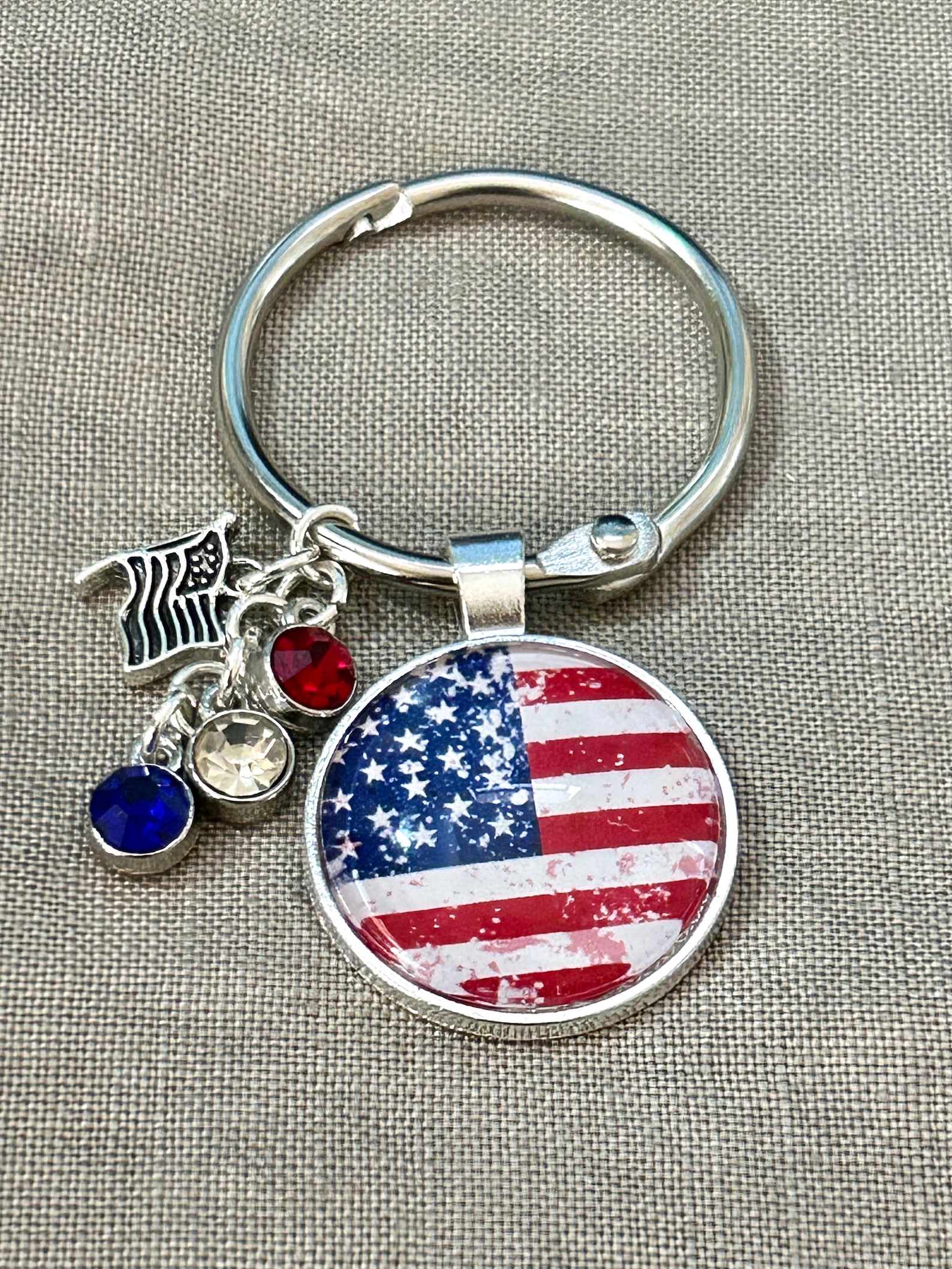 Patriotic Rustic Flag Thread Keep-patriotic Floss Ring - Etsy