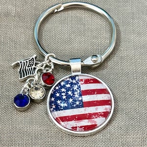 Patriotic Rustic Flag Thread Keep-Patriotic Floss Ring