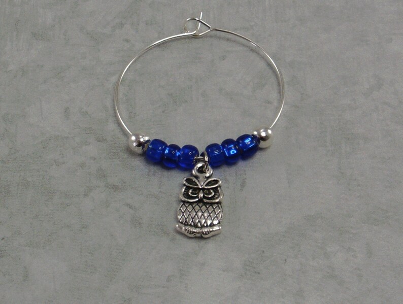 Owl Wine Charms Owl Wine Glass Markers Owl Gift Etsy