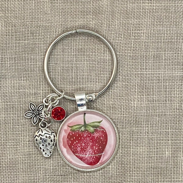 Strawberry Themed Thread Keep-Strawberry themed Floss Ring