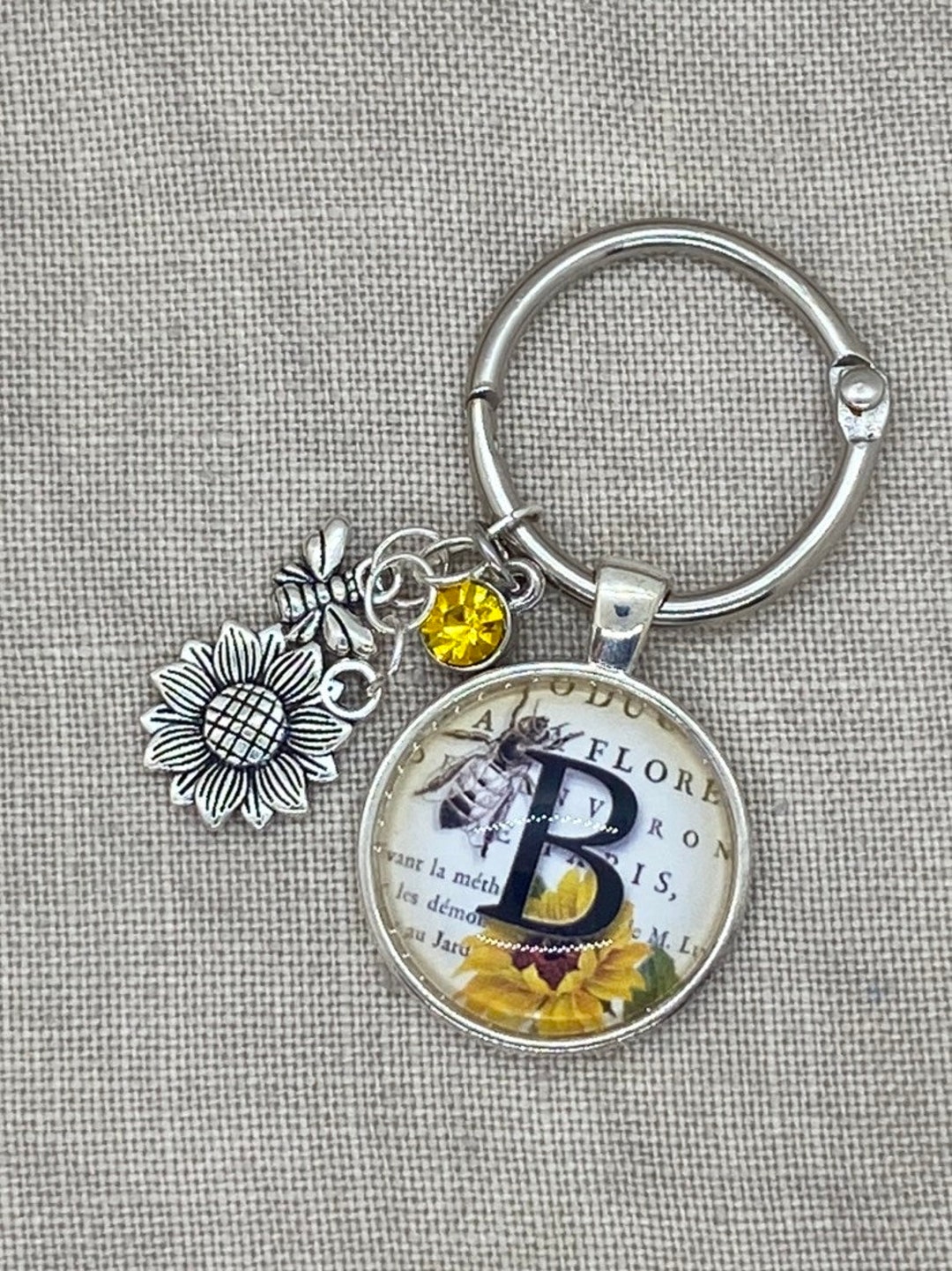 Personalized Initial Bee/sunflower Thread Keep-personalized Floss Ring ...
