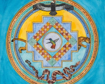 Chakana, Inca sacred geometry, hummingbird, puma, snake, condor, Andean cross, Mother Earth, Pachamama, spirit animals, 4 elements, Shamanic