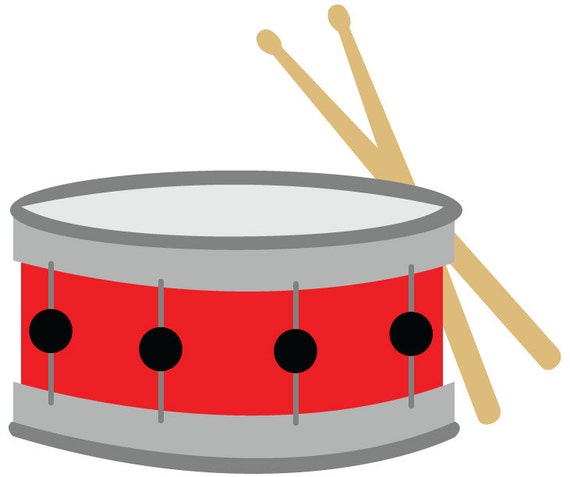 Snare Drum Clip Art Red Snare Drum With Drumsticks Vector Etsy