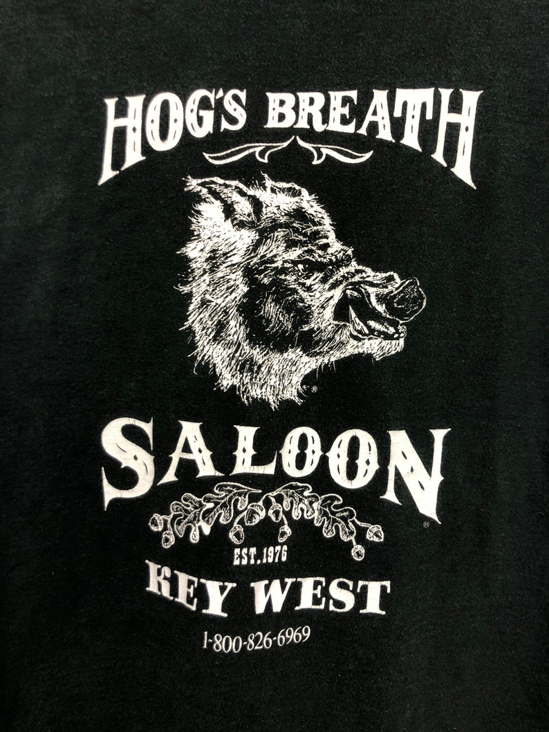 Vintage Hog/'s Breath Saloon Tshirt 80s 90s Hog Tshirt Key West Motorcycle Tee Mens Large Black Tank Sleeveless Biker Shirt
