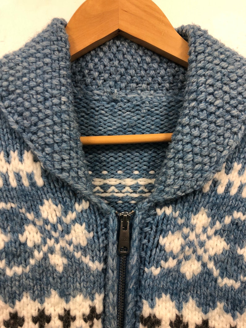 Vintage 60s Bowling Sweater // Hand Knit Wool Cardigan // Etsy