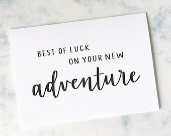religious best wishes for new job Printable Card - "Best of Luck On Your New Adventure" - Instant Download, PDF, Graduation Card, Good Luck Card, Moving Away Card, Promotion