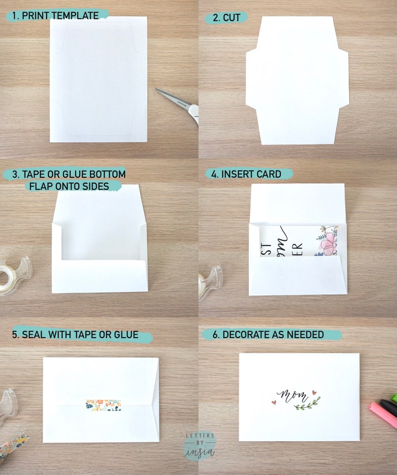 Envelope Printable for Printathome Cards, A6 Size, 8.5x11, Makeyour