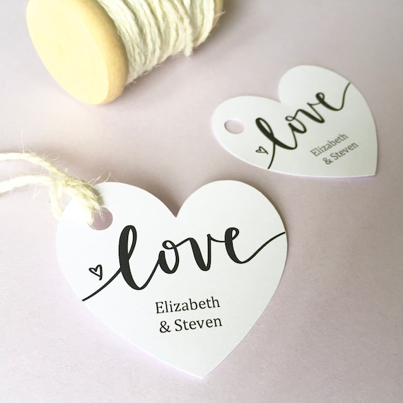 Wedding Favor Heart Label Template