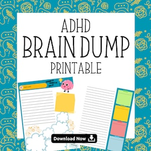ADHD Neurodivergent Friendly Brain Dump Thought Organizer List Printable - Instant Download Organization Hack for ADHD