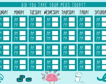 Medication Tracking Chart Digital Download