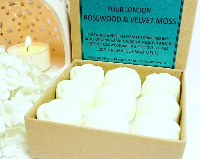 Rosewood & Velvet Moss Scented Soy Wax Melts x 9