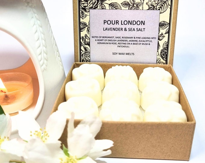 NEW! Lavender & Sea Salt Scented Soy Wax Melts x9