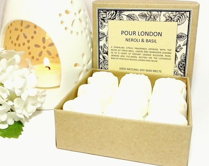 Neroli & Basil Scented Soy Wax Melts x 9