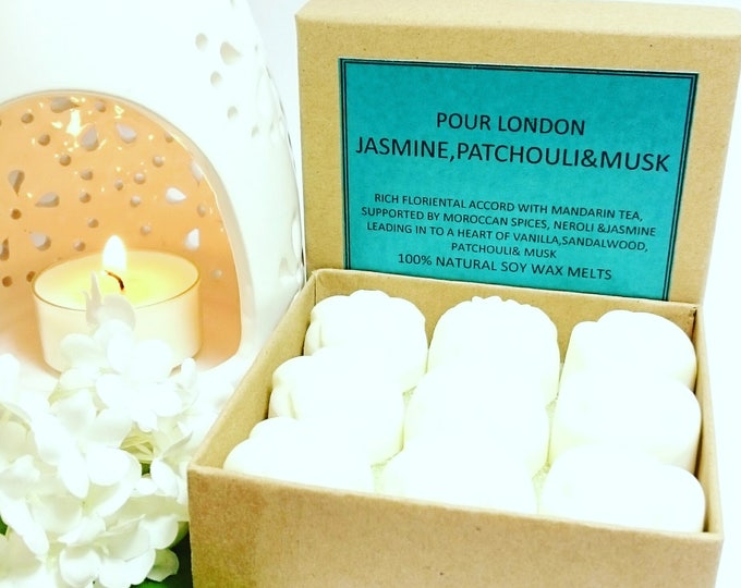 Jasmine, Patchouli & Musk Scented Soy Wax Melts x 9