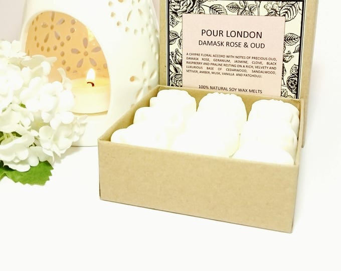 Damask Rose & Oud Scented Soy Wax Melts x 9