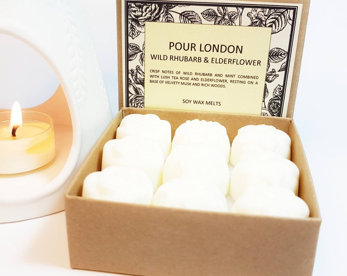 Wild Rhubarb & Elderflower Soy Wax Melts x 9