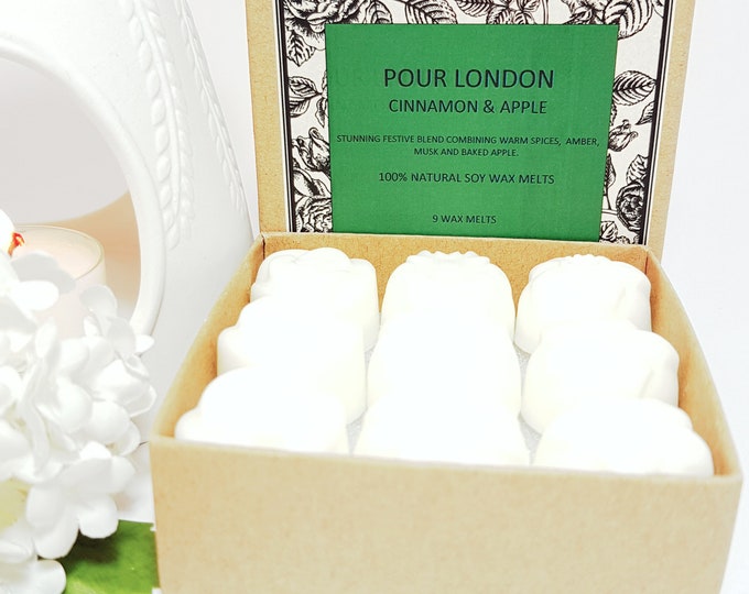 Cinnamon & Apple Scented Soy Wax Melts x 9