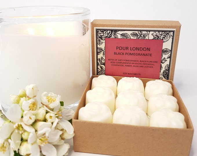 Black Pomegranate Scented Soy Wax Melts x 9