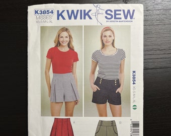 Kwik Sew Misses Shorts Pattern # K3854 Sizes XS S M L and XL