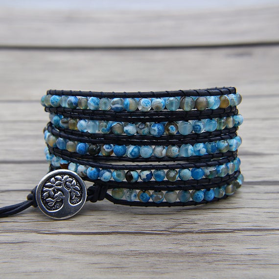 Navy blue shop beaded bracelet