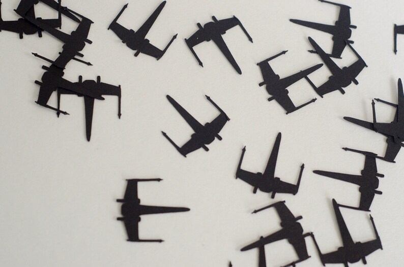 Star Wars X Wing Ship Top Down Silhouette Confetti Paper Party Kids Papercraft Safarni Org