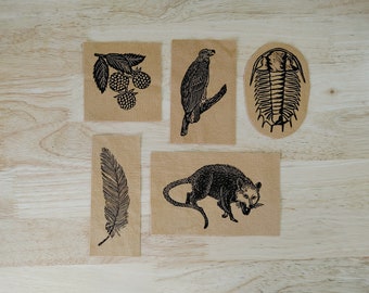 Appalachian patches // blokgedrukt // bruin katoenen canvas // handgemaakt