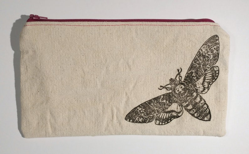 zipper pouchesdeath/'s head mothblock printed