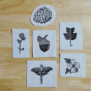 appalachian patches // block printed // natural duck canvas // handmade