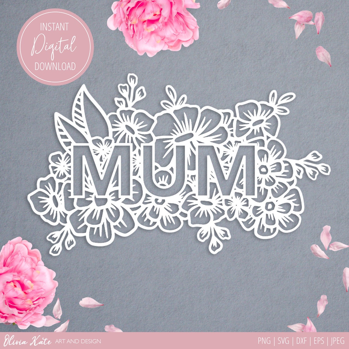 Mum Cut File svg dxf png eps. Descarga instantánea para Etsy