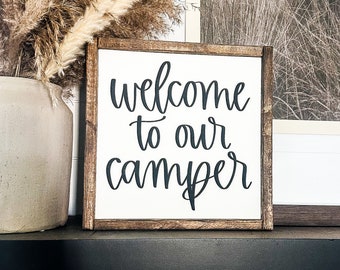 Welcome to our Camper | Wood Sign | Wooden Sign | Camper Wood Sign | Camper Decor | Decorations for Camper | Camping Sign | Sign for Camper