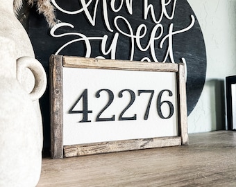3D Laser Cut Zip Code Sign | Modern House Number Display
