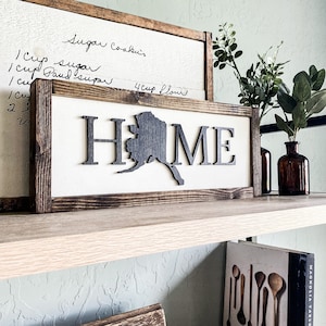 Alaska Wood Sign | Home Wood Sign | Wooden Sign | State Wood Sign | State Wall Decor | Home Wall Decor | Gallery Wall | Alaska Sign