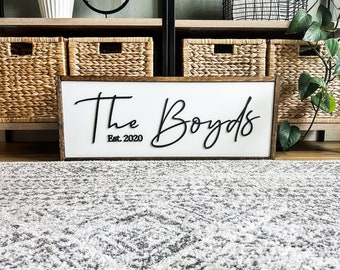 Last Name Sign | 3D Laser Wood Sign |  Wooden Sign | Last Name Wood Sign | Established Sign | Established Wooden Sign | Personalized Sign