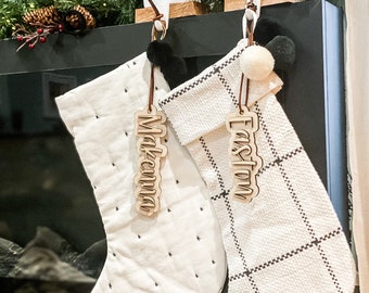 Custom Christmas Stocking Tags | Stocking Name Tags | Laser Cutout Stocking Tag | Christmas Name Tag | Christmas Gift | Name Tags Stocking