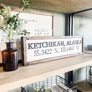 Fairbanks Alaska | 3D Laser Wood Sign | Home Wood Sign | Alaska Wood Sign | State Wood Sign | Coordinate Wooden Sign | Wooden Sign | Custom