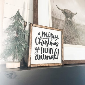 Merry Christmas Ya Filthy Animal | Home Alone Wood Sign | Christmas Wood Sign | Wooden Sign | Raised Lettering Sign | Christmas Decor