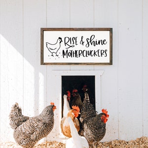 Rise and Shine Mothercluckers | Wood Sign | Mothercluckers Wood Sign | Chicken Wood Sign | Chicken Coop Sign | Farm Wood Sign | Farmhouse