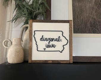 Personalized City State Sign, Custom Hometown Sign, City Outline Wood Sign, Personalized Home Decor, Housewarming Gift, Custom Location Sign